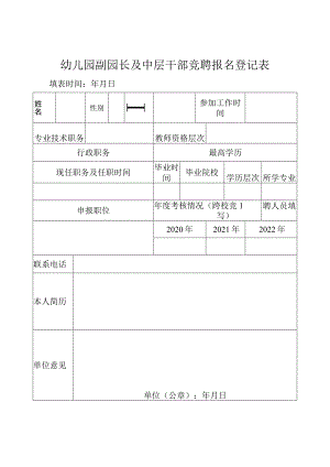 幼儿园副园长及中层干部竞聘报名登记表.docx