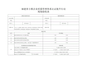 福建省小微企业质量管理体系认证提升行动现场验收表.docx