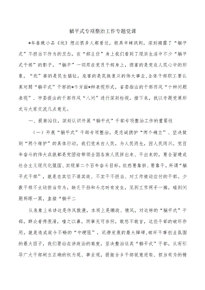 躺平式专项整治工作专题党课.docx