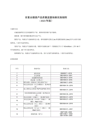 非复合膜袋产品质量监督抽查实施细则（2023年版）.docx