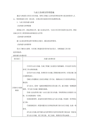 与业主协调及管理措施.docx