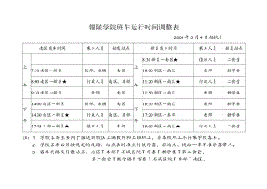 铜陵学院班车运行时间调整表.docx