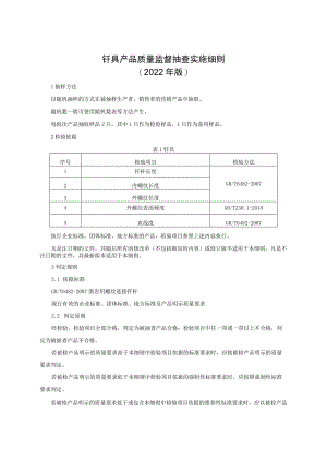 钎具产品质量监督抽查实施细则（2022年版）.docx