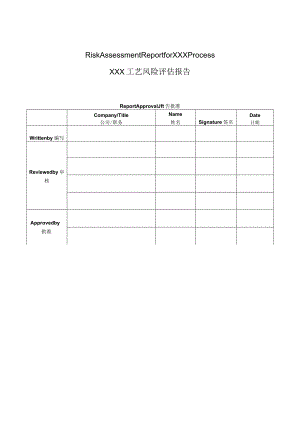 HACCP工艺风险评估报告模板.docx