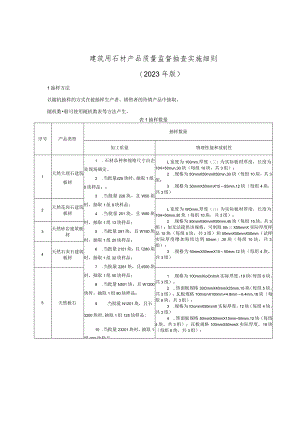 建筑用石材产品质量监督抽查实施细则（2023年版）.docx