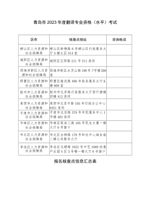 青岛市2023年度翻译专业资格水平考试.docx