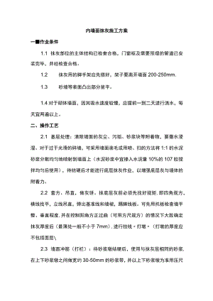 内墙面抹灰施工方案.docx