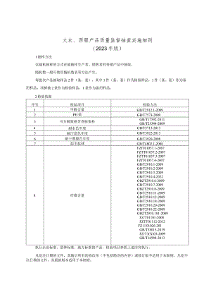 大衣、西服产品质量监督抽查实施细则（2023年版）.docx