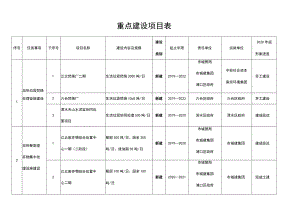 重点建设项目表.docx