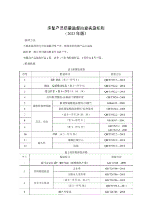 床垫产品质量监督抽查实施细则（2023年版）.docx