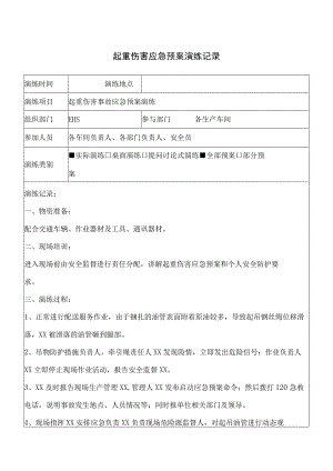 起重伤害应急预案演练记录.docx