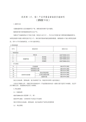纸尿裤(片、垫)产品质量监督抽查实施细则（2022年版）.docx