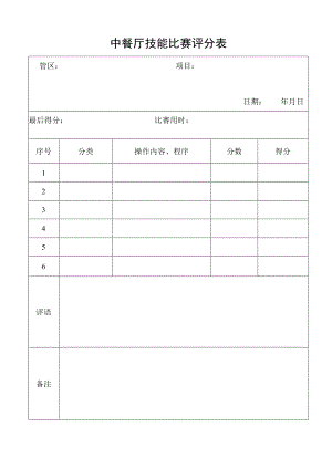 中餐厅技能比赛评分表.docx