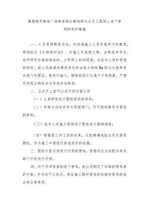 雕塑硬质铺装广场廊道码头植物绿化古艺工程地上地下管网的保护措施.docx