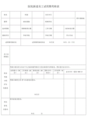 医院新进人员试用期考核表.docx