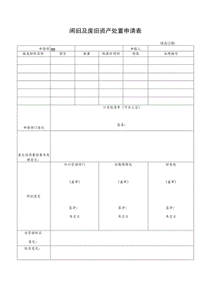 闲旧及废旧资产处置申请表.docx