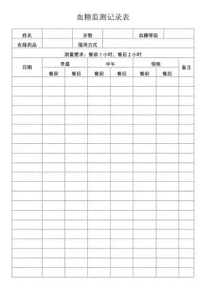 血糖监测记录表.docx