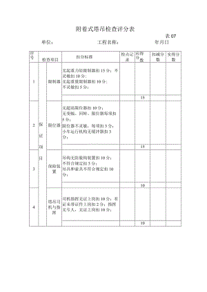 某公司附着式塔吊检查评分表.docx