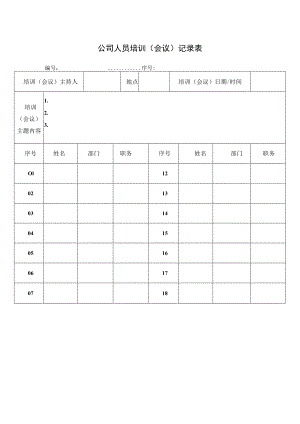 公司人员培训（会议）记录表.docx