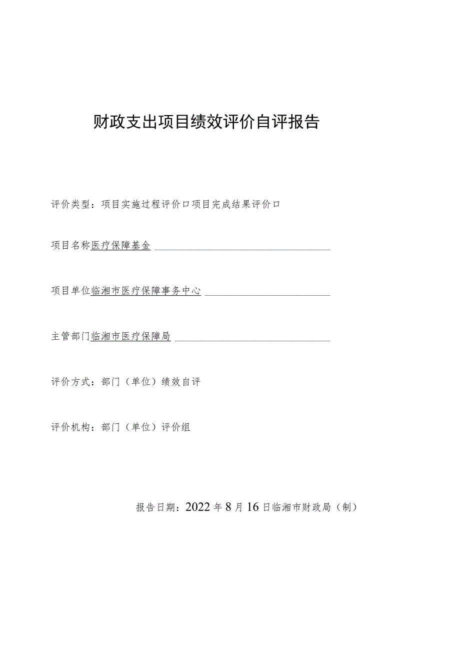 财政支出项目绩效评价自评报告.docx_第1页