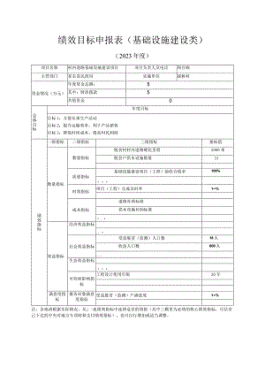 绩效目标申报表基础设施建设类.docx