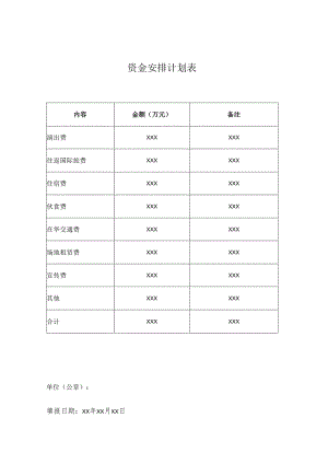 资金安排计划表.docx