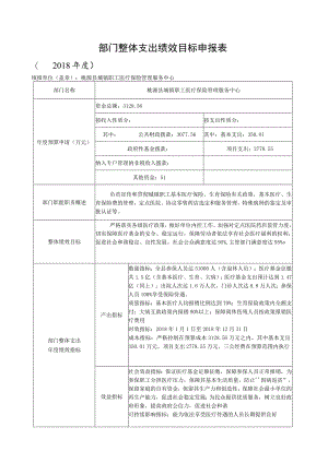 部门整体支出绩效目标申报018年度.docx