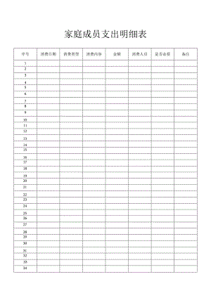 家庭成员支出明细表.docx