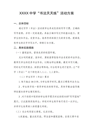 中学“书法天天练”活动方案.docx