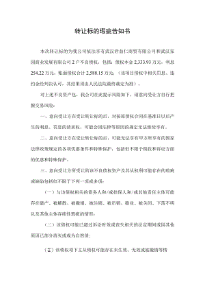 转让标的瑕疵告知书.docx