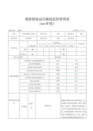 预算绩效运行跟踪监控管理表.docx