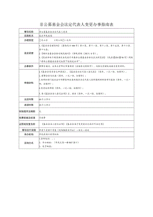 非公募基金会法定代表人变更办事指南表.docx