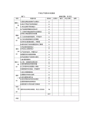 产品生产现场6S检查表.docx