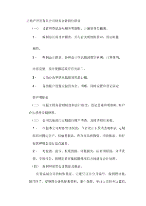 房地产开发有限公司财务会计岗位职责.docx
