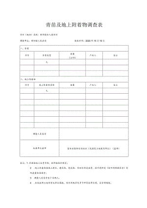 青苗及地上附着物调查表.docx