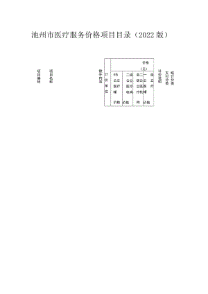 池州市医疗服务价格项目目录（2022版）.docx