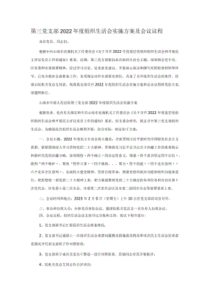 第三党支部2022年度组织生活会实施方案及会议议程.docx