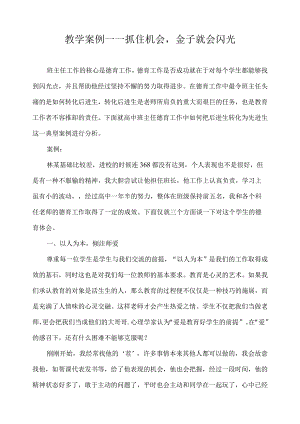 教学案例——抓住机会金子就会闪光.docx
