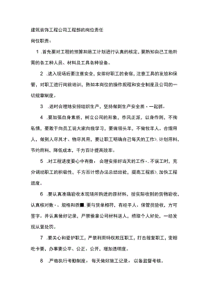 建筑装饰工程公司工程部的岗位责任.docx