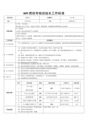 KPI绩效考核班组长工作标准.docx