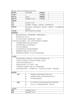 HR经理工作部门总经理助理职务说明书范本.docx