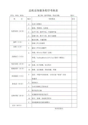 总机话务服务评分表.docx