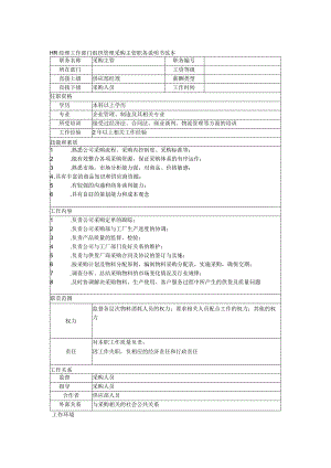 HR经理工作部门组织管理采购主管职务说明书范本.docx