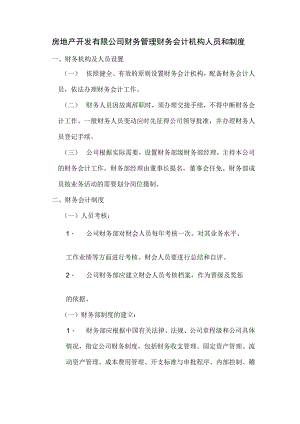 房地产开发有限公司财务管理财务会计机构人员和制度.docx