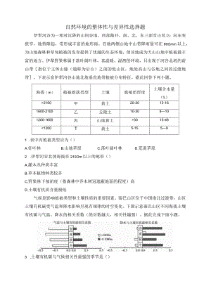 自然环境的整体性与差异性选择题.docx