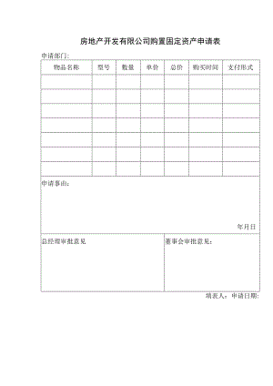房地产开发有限公司购置固定资产申请表.docx