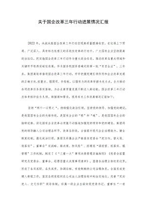 关于国企改革三年行动进展情况汇报.docx