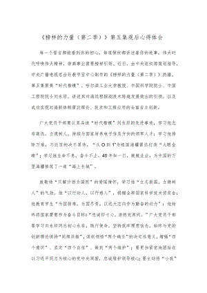 《榜样的力量（第二季）》第五集观后心得体会.docx