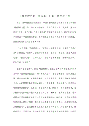 《榜样的力量（第二季）》第三集观后心得.docx