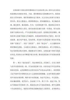 10月份纪检监察干部教育整顿学习心得体会.docx